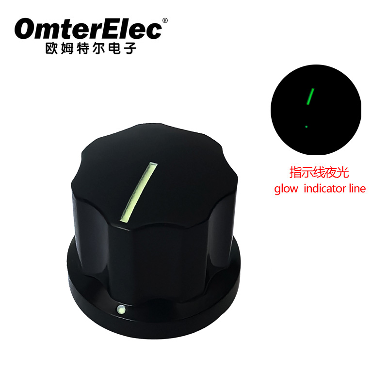 Luminous indicator line knob