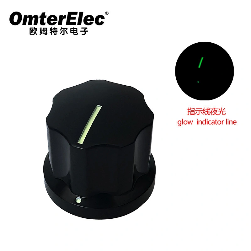 Luminous indicator line knob